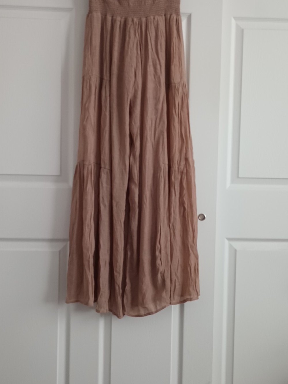 NWOT Hyfve High Waisted Tiered Flare Tan Color Pants. Size: Medium - Picture 8 of 8